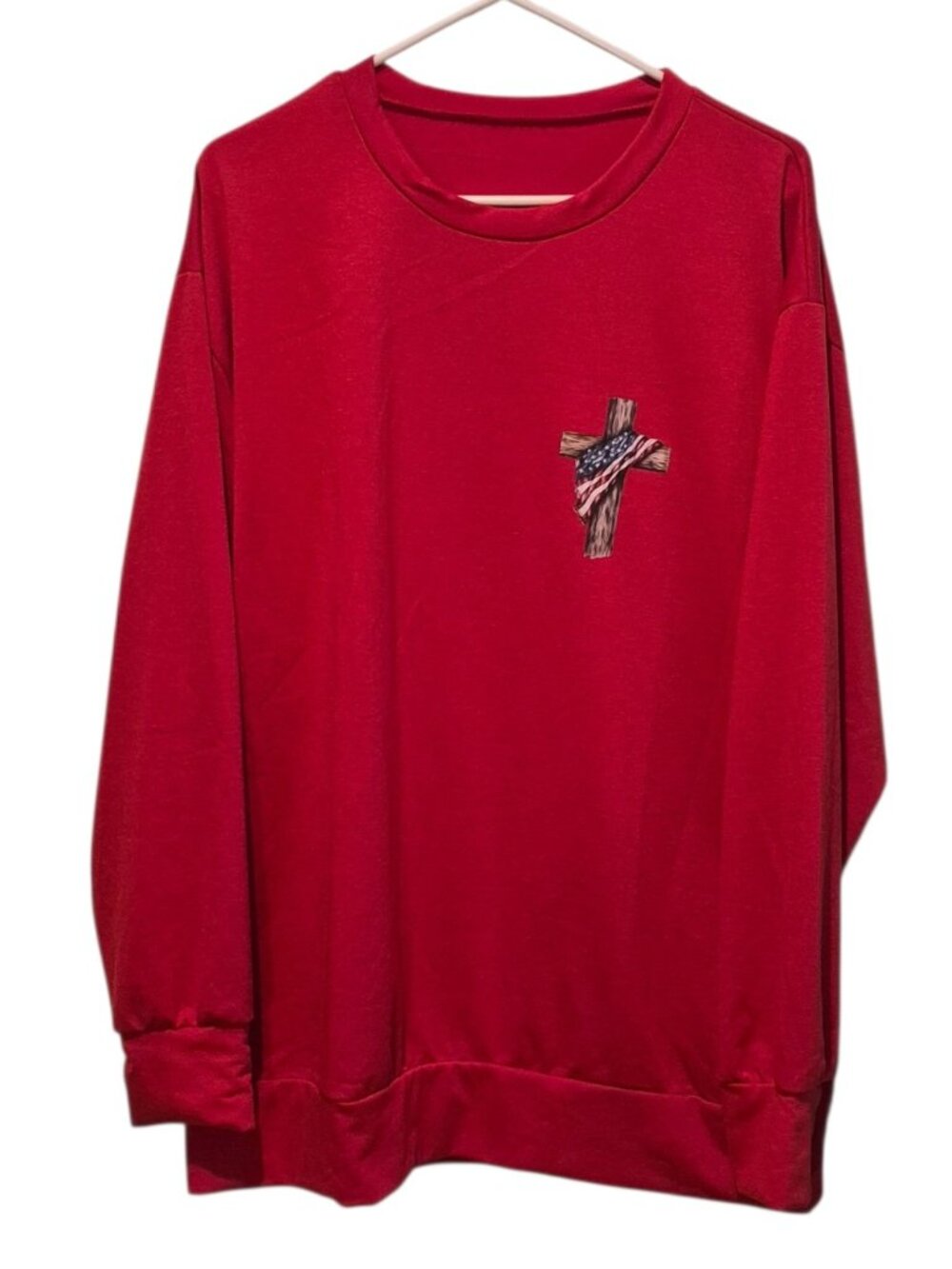 Stand for the Flag Kneel for the Cross Women's Oversized Large Sweatshirt